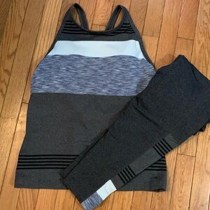 Super cute prana color block legging and racerback top set NWOT